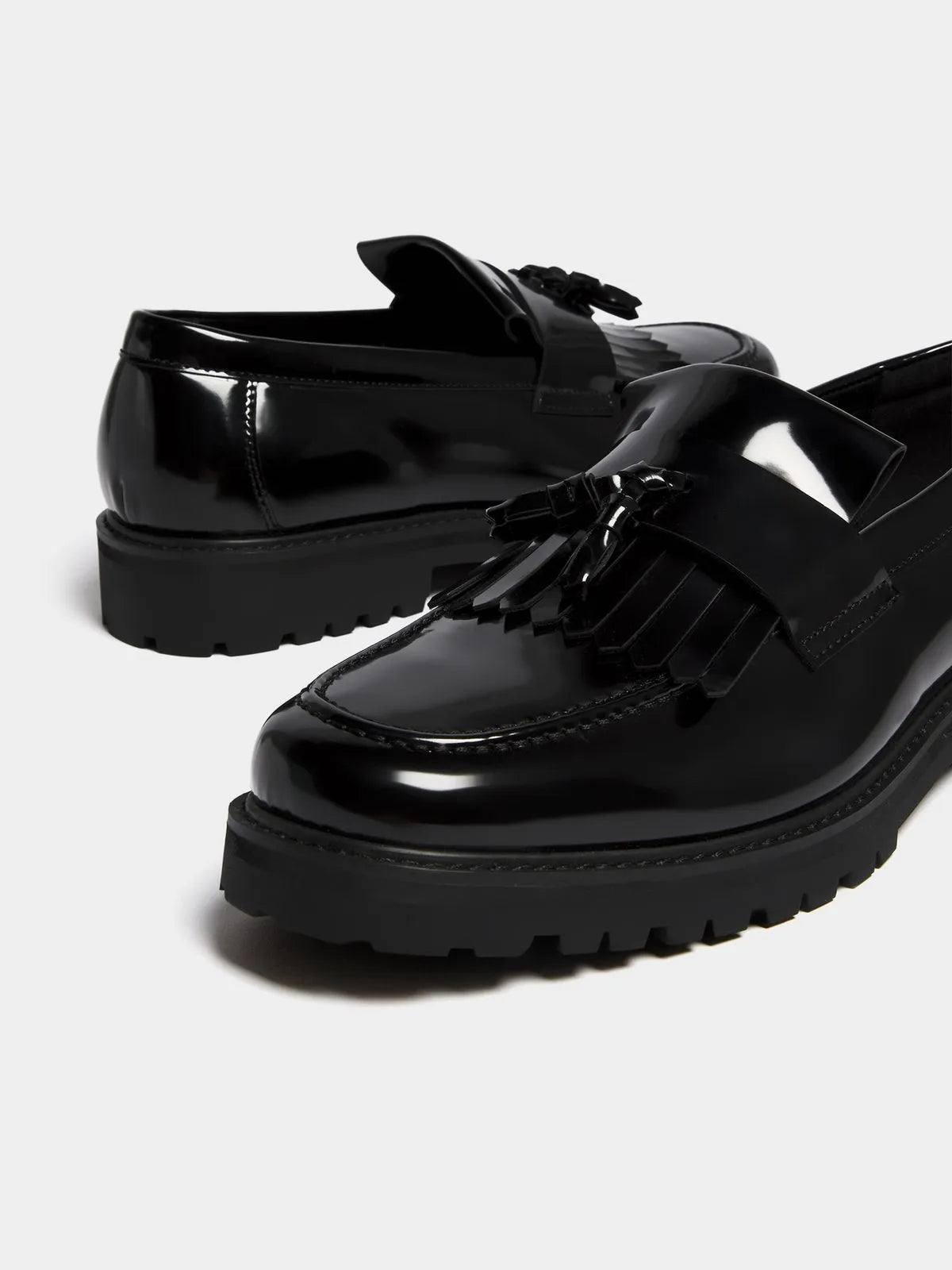 Men's Fringe Tassle Black Loafer