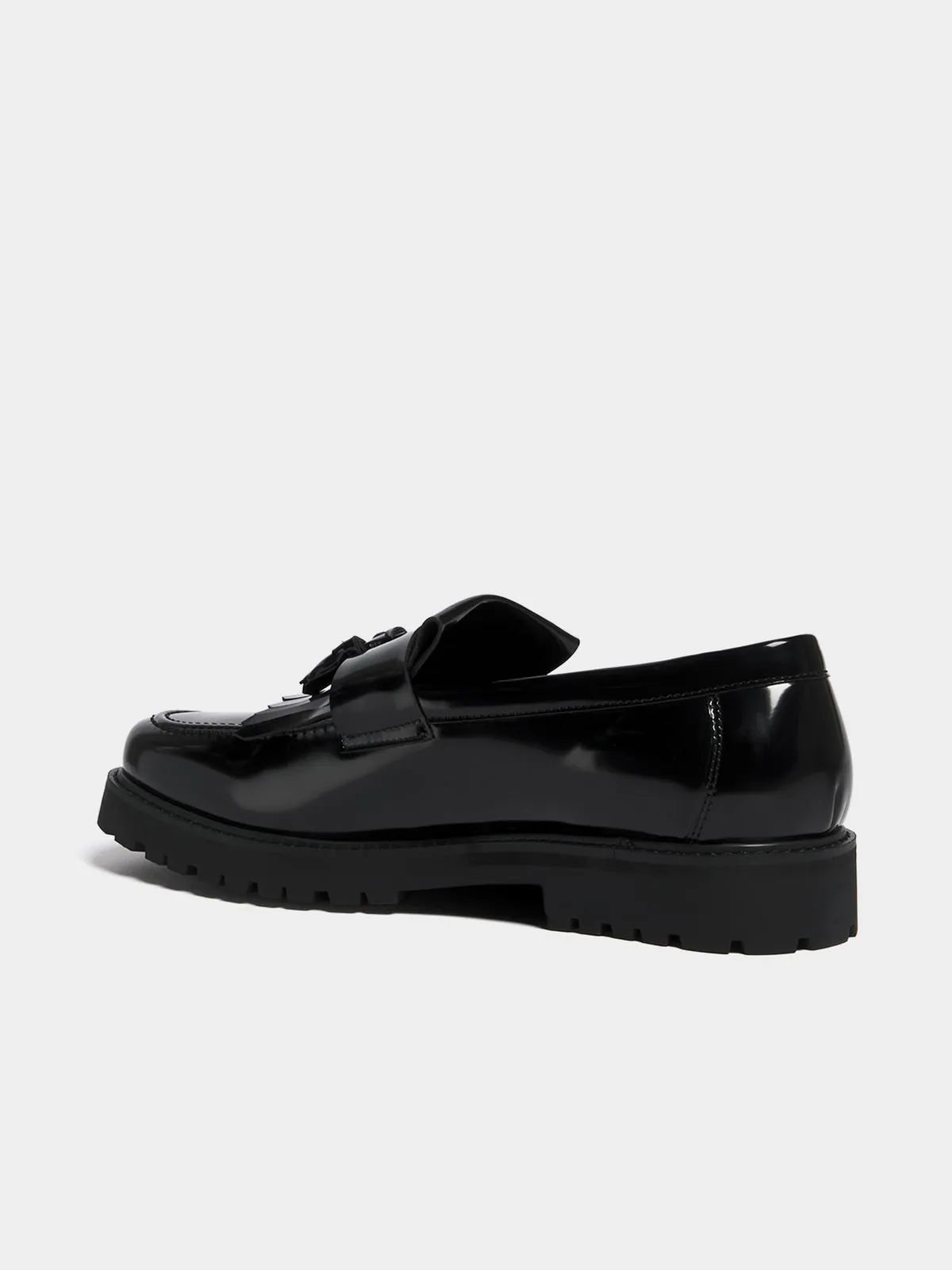 Men's Fringe Tassle Black Loafer