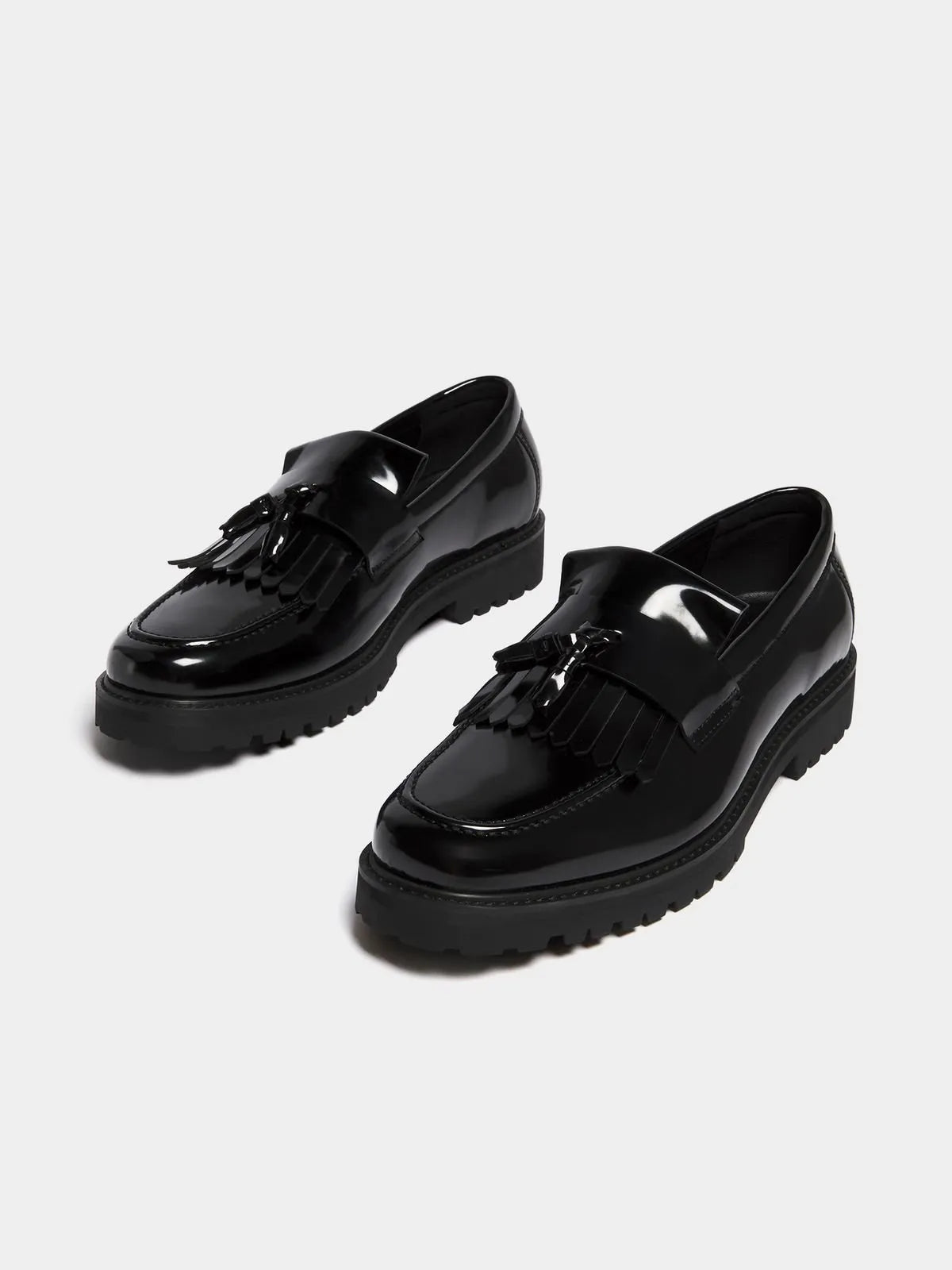 Men's Fringe Tassle Black Loafer