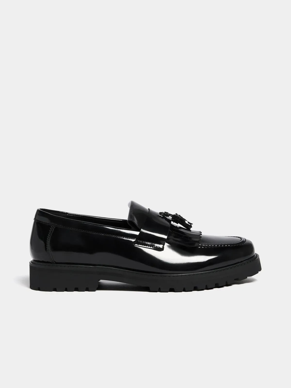 Men's Fringe Tassle Black Loafer